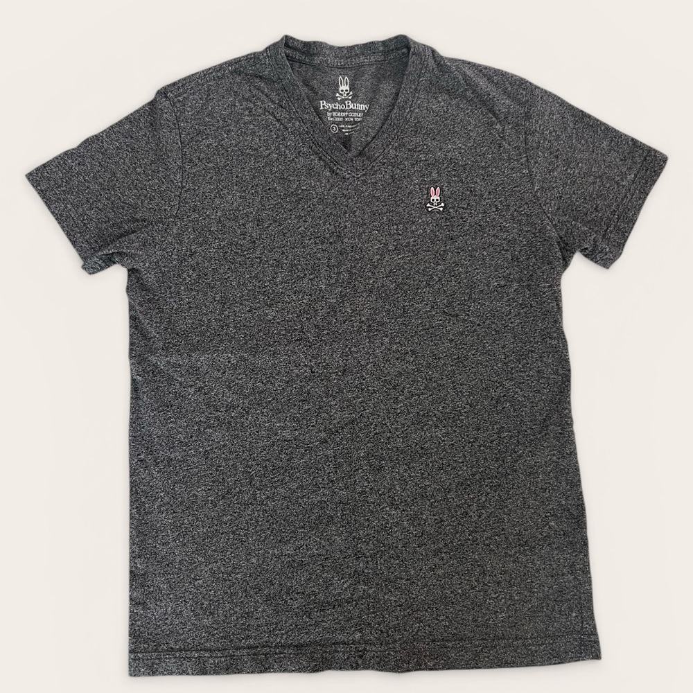 Psycho Bunny Heathered Gray Logo Tee